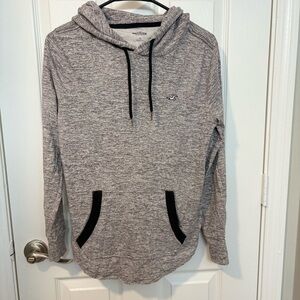 Hollister Heather Gray Hoodie with Black Details